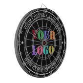 Aangepaste Bedrijf Logo Tekst Dart Board Sjabloon Dartbord (Voorkant Links)