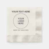 Aangepaste bedrijf logo tekst Ecru gemunte cocktai Servet (Voorkant)