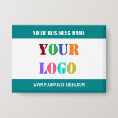 Aangepaste Bedrijf Logo Tekst en Kleur Business Bu Button (Voorkant)