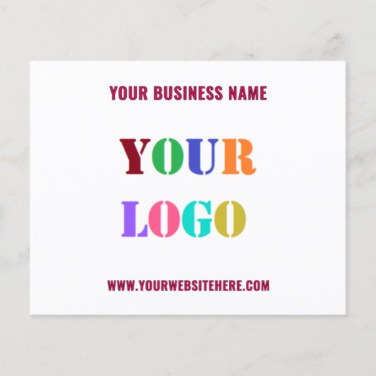 Aangepaste Bedrijf Logo Tekst en Kleur Business Fl Flyer (Voorkant)