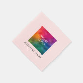 Aangepaste bedrijf logo tekst hier sjabloon roze servet (Hoek)