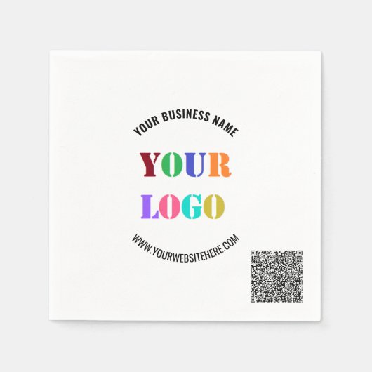 Aangepaste Bedrijf Logo Tekst QR Code Napkins Sjab Servet (Voorkant)