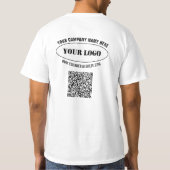 Aangepaste Bedrijf Logo Tekst QR Code Zakelijk T-s T-shirt (Achterkant)