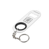 Aangepaste bedrijf logo tekst sleutelhanger brandi mini flessenopener (Achterkant Gekanteld)