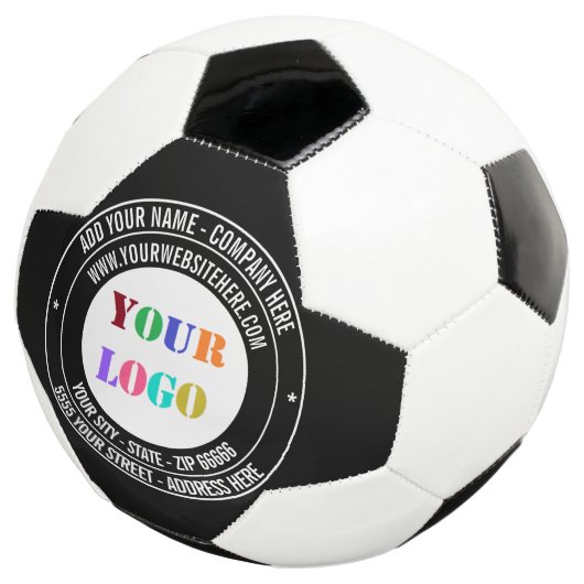 Aangepaste bedrijf logo tekst voetbal voorbeeld (Drie kwart)