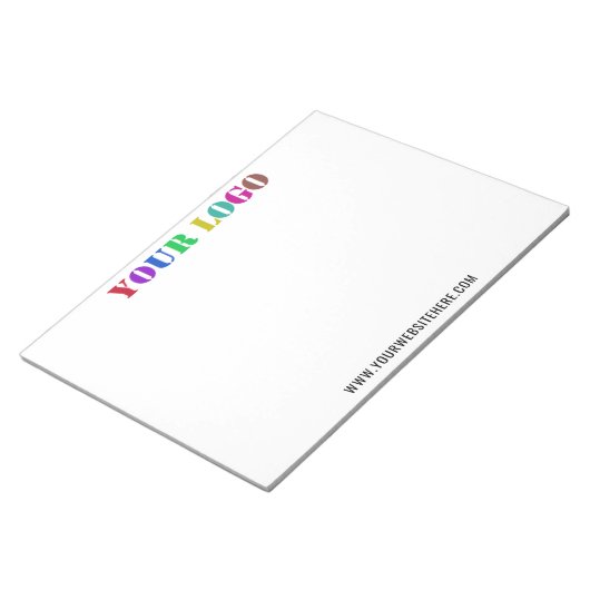 Aangepaste bedrijf logo tekst zakelijk notitieblok (Schuin)
