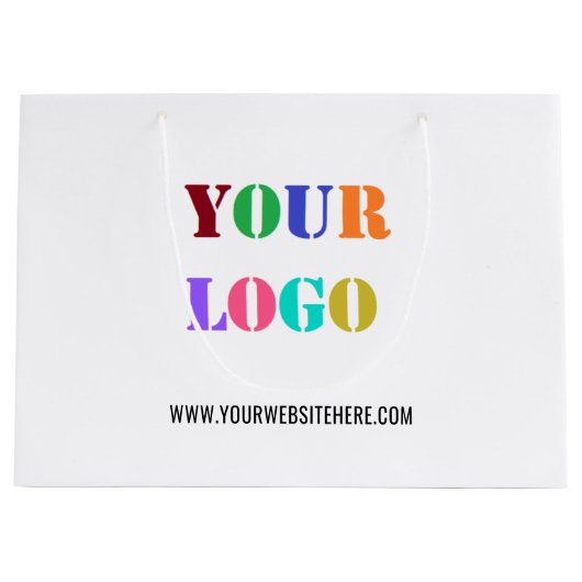 Aangepaste Bedrijf Logo Tekst Zakelijke Geschenkza Groot Cadeauzakje (Voorkant)