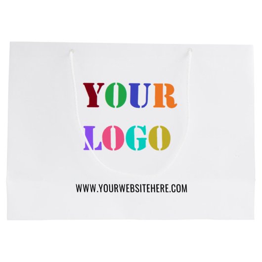 Aangepaste Bedrijf Logo Tekst Zakelijke Geschenkza Groot Cadeauzakje (Achterkant)