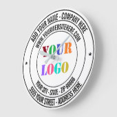 Aangepaste Bedrijf Logo Tekst Zakelijke Klok Sjabl (Hoek)