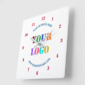 Aangepaste Bedrijf Logo Tekst Zakelijke Wandklok (Hoek)