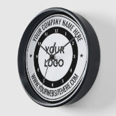 Aangepaste Bedrijf Logo Tekst Zakelijke Wandklok (Hoek)