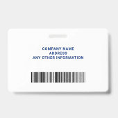 Aangepaste bedrijf medewerker foto barcode logo na badge (Achterkant)