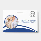 Aangepaste bedrijf medewerker foto barcode logo na badge (Voorzijde)