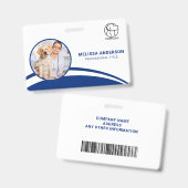 Aangepaste bedrijf medewerker foto barcode logo na badge (Voor- en achterkant)
