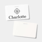 Aangepaste bedrijf of bedrijf Logo en naam Badge (Voor- en achterkant)