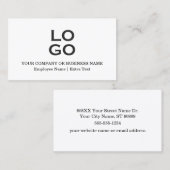 Aangepaste Bedrijf of Bedrijf Logo & Titel op Wit Visitekaartje (Voorkant / Achterkant)