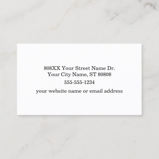 Aangepaste Bedrijf of Bedrijf Logo & Titel op Wit Visitekaartje (Achterkant)