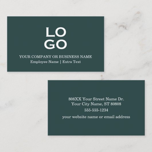 Aangepaste bedrijf of bedrijf Logo & titel Pine Gr Visitekaartje (Voorkant / Achterkant)