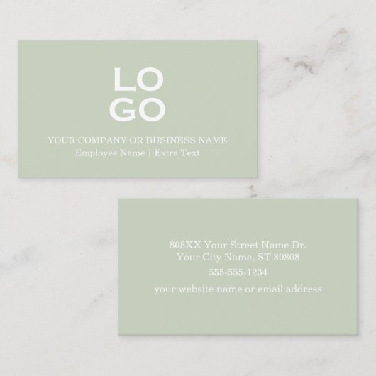 Aangepaste bedrijf of bedrijf Logo & titel Sage Gr Visitekaartje (Voorkant / Achterkant)