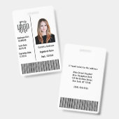 Aangepaste bedrijf personeel foto naam barcode log badge (Voor- en achterkant)