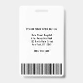 Aangepaste bedrijf personeel foto naam barcode log badge (Achterkant)