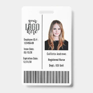 Aangepaste bedrijf personeel foto naam barcode log badge