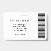 Aangepaste bedrijf personeelsfoto naam barcode log badge (Achterkant)