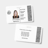 Aangepaste bedrijf personeelsfoto naam barcode log badge (Voor- en achterkant)