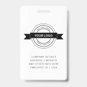 Aangepaste bedrijf personeelskaart minimalistisch  badge (Achterkant)