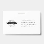Aangepaste bedrijf personeelskaart minimalistisch  badge (Achterkant)