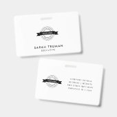 Aangepaste bedrijf personeelskaart minimalistisch  badge (Voor- en achterkant)