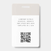 Aangepaste bedrijf personeelskaart minimalistisch badge (Achterkant)