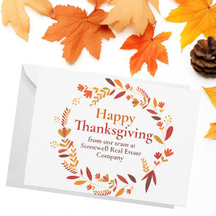 Aangepaste bedrijf Thanksgiving Mooie herfstblad Kaart