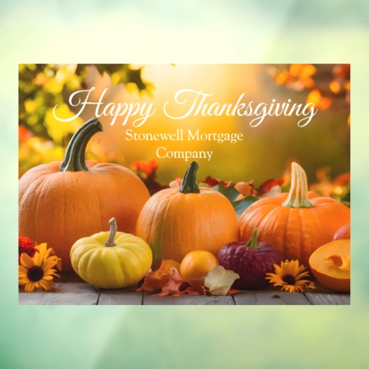 Aangepaste Bedrijf Thanksgiving Pompoen Marketing Raamsticker (Vel 3)