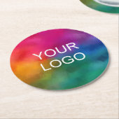 Aangepaste bedrijfs-bedrijfs Logo Sjabloon Ronde Kartonnen Onderzetter (Gebogen)