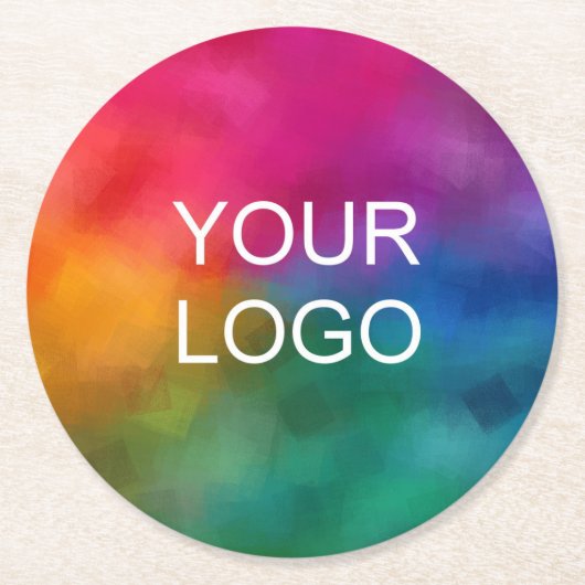 Aangepaste bedrijfs-bedrijfs Logo Sjabloon Ronde Kartonnen Onderzetter (Voorkant)