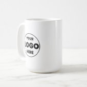 Aangepaste bedrijfs branding met bedrijfslogo koffiemok (Voorkant links)
