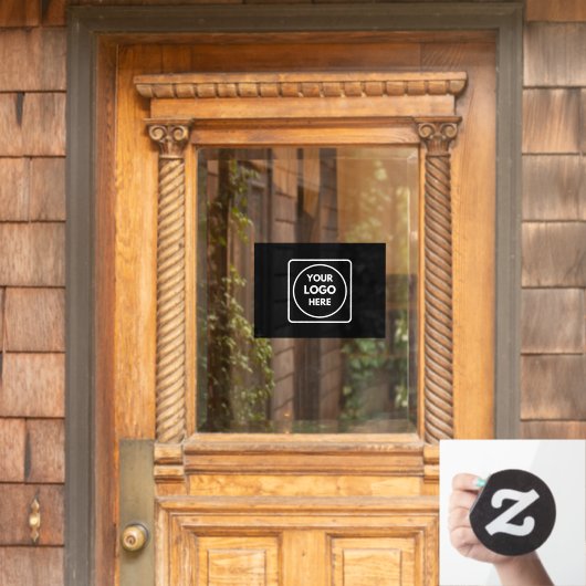 Aangepaste bedrijfs branding | Zwarte gepersonalis Raamsticker (Huis Deur)