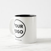 Aangepaste bedrijfs- en Logo-website Tweekleurige Koffiemok (Voorkant links)