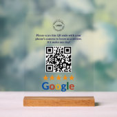 Aangepaste bedrijfs Google Reviews QR-codebedrijf Acryl Bord (Neutraal)