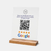 Aangepaste bedrijfs Google Reviews QR-codebedrijf Acryl Bord (Hoek)