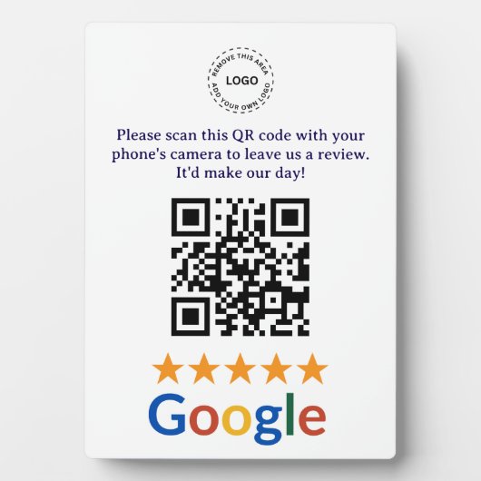 Aangepaste bedrijfs Google Reviews QR-codebedrijf Fotoplaat (voorkant)
