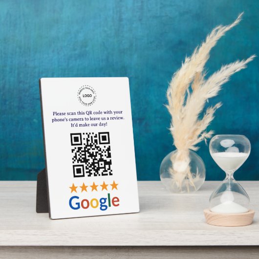 Aangepaste bedrijfs Google Reviews QR-codebedrijf Fotoplaat (Zijkant)