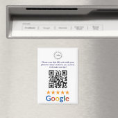 Aangepaste bedrijfs Google Reviews QR-codebedrijf Magneet (Insitu (Vaatwasser))