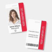 Aangepaste bedrijfs grote werknemer Foto rood-ID Badge (Front & Back)