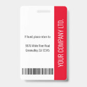 Aangepaste bedrijfs grote werknemer Foto rood-ID Badge (Back)