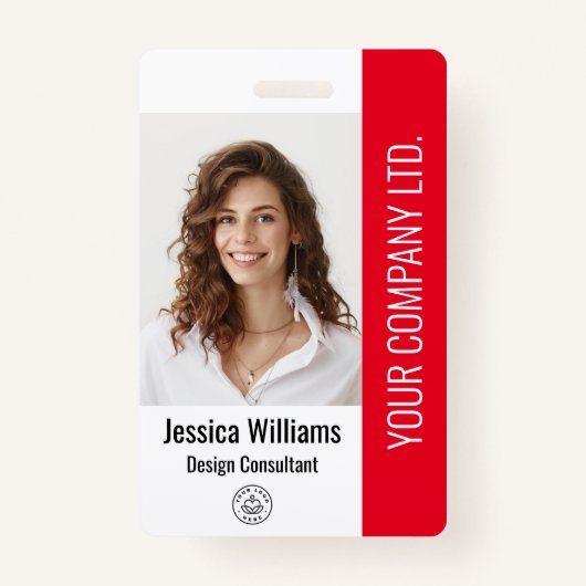 Aangepaste bedrijfs grote werknemer Foto rood-ID Badge (Voorkant)