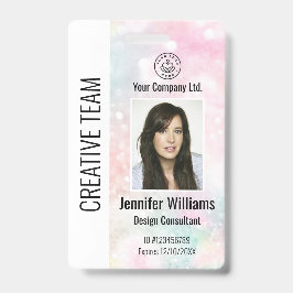 Aangepaste bedrijfs ID badge roze glitter
