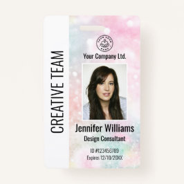 Aangepaste bedrijfs ID badge roze glitter