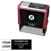 Aangepaste bedrijfs-Logo Adres Zelfinkend stempel (In situ)